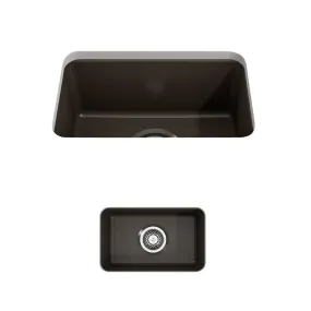 Sotto 12" x 18" x 8" Single-Basin Undermount Kitchen Sink in Matte Brown