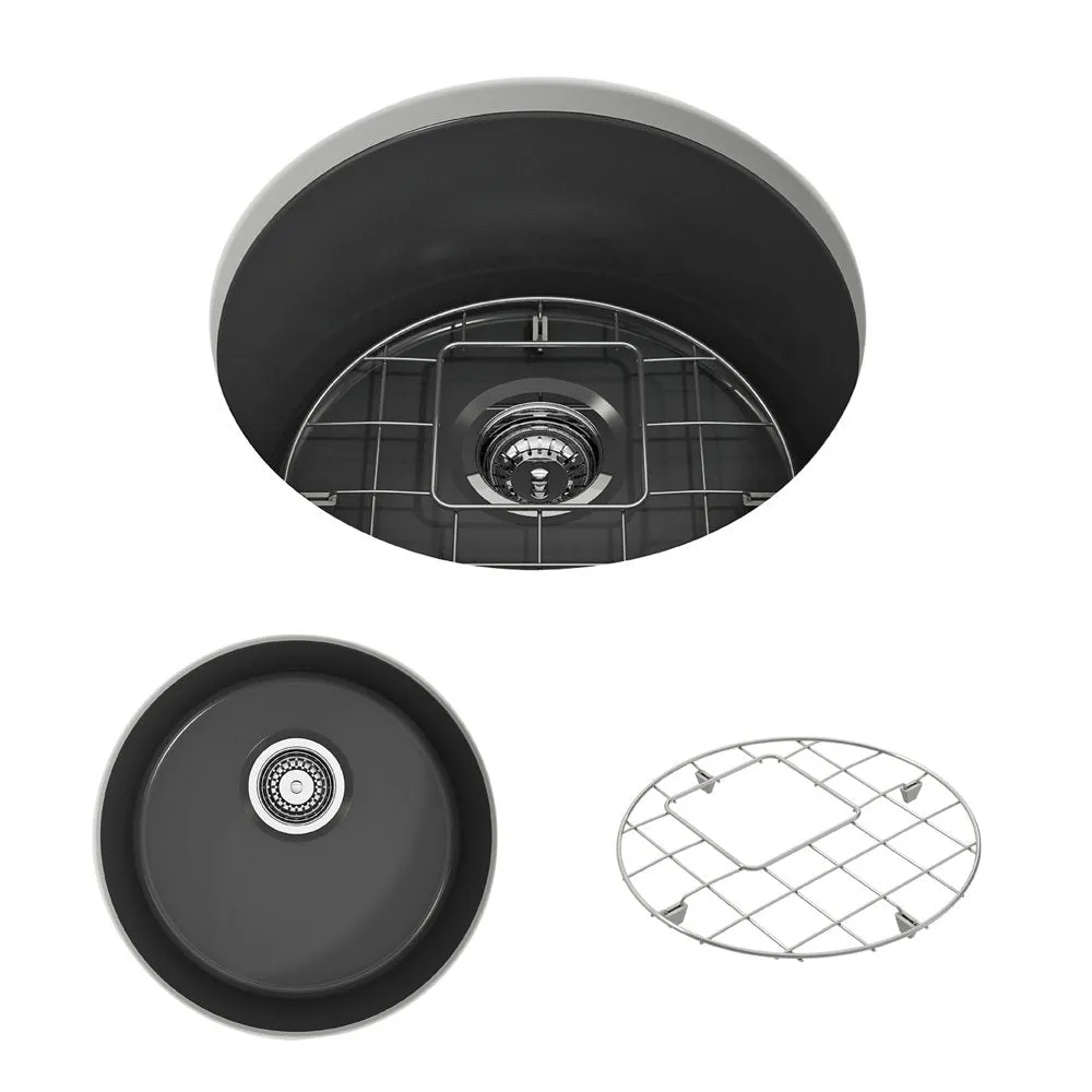 Sotto 18.5" x 18.5" x 9" Single-Basin Undermount Kitchen Sink in Matte Dark Gray