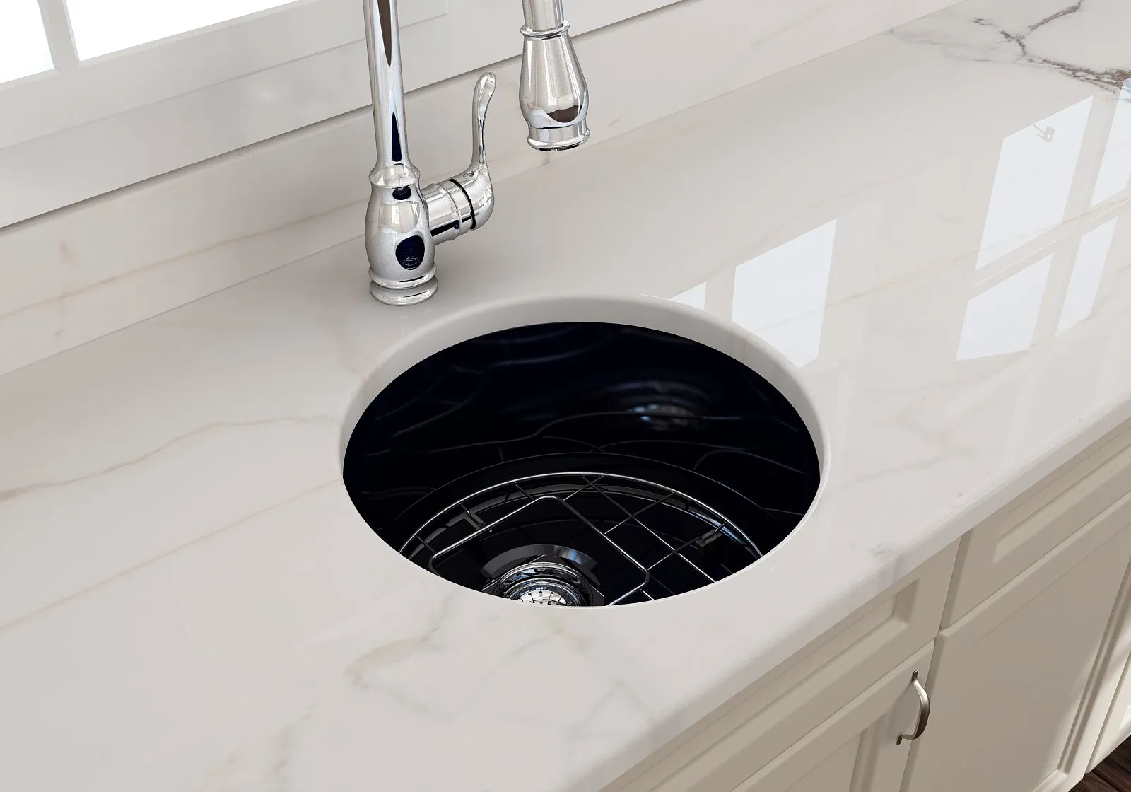 Sotto 18.5" x 18.5" x 9" Single-Basin Undermount Kitchen Sink in Sapphire Blue