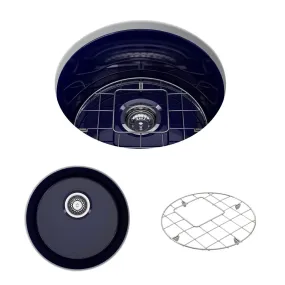 Sotto 18.5" x 18.5" x 9" Single-Basin Undermount Kitchen Sink in Sapphire Blue