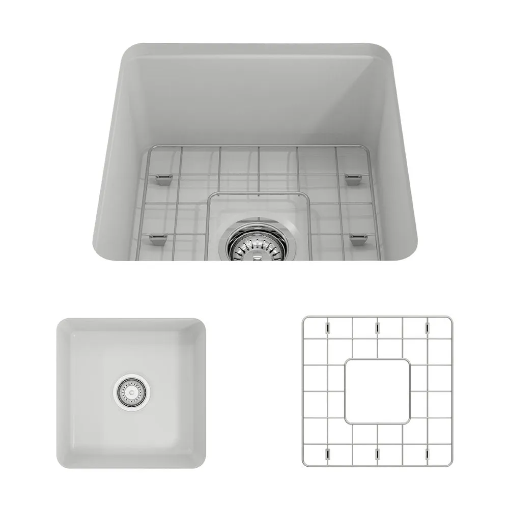 Sotto 18" x 18" x 8" Single-Basin Undermount Kitchen Sink in Matte White