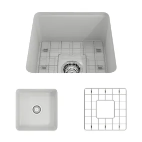 Sotto 18" x 18" x 8" Single-Basin Undermount Kitchen Sink in Matte White