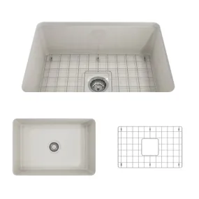 Sotto 26.75" x 19" x 10" Single-Basin Undermount Kitchen Sink in Biscuit