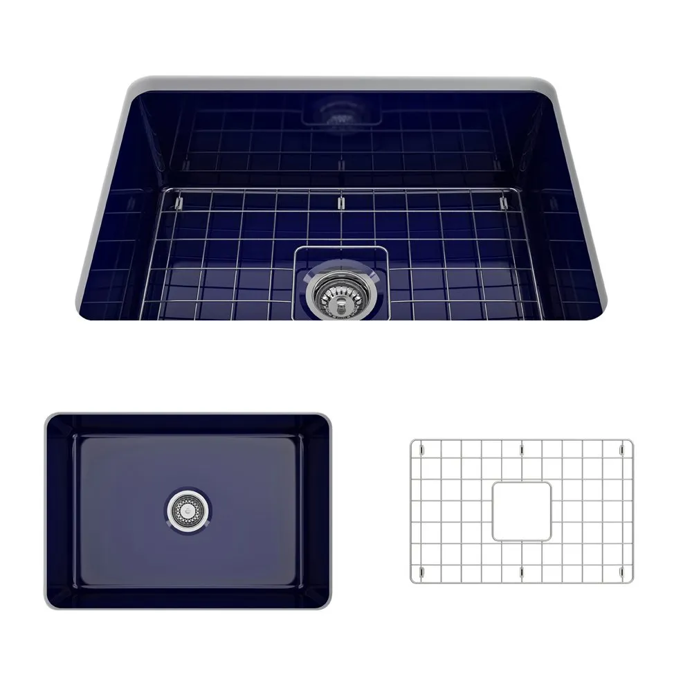 Sotto 26.75" x 19" x 10" Single-Basin Undermount Kitchen Sink in Sapphire Blue