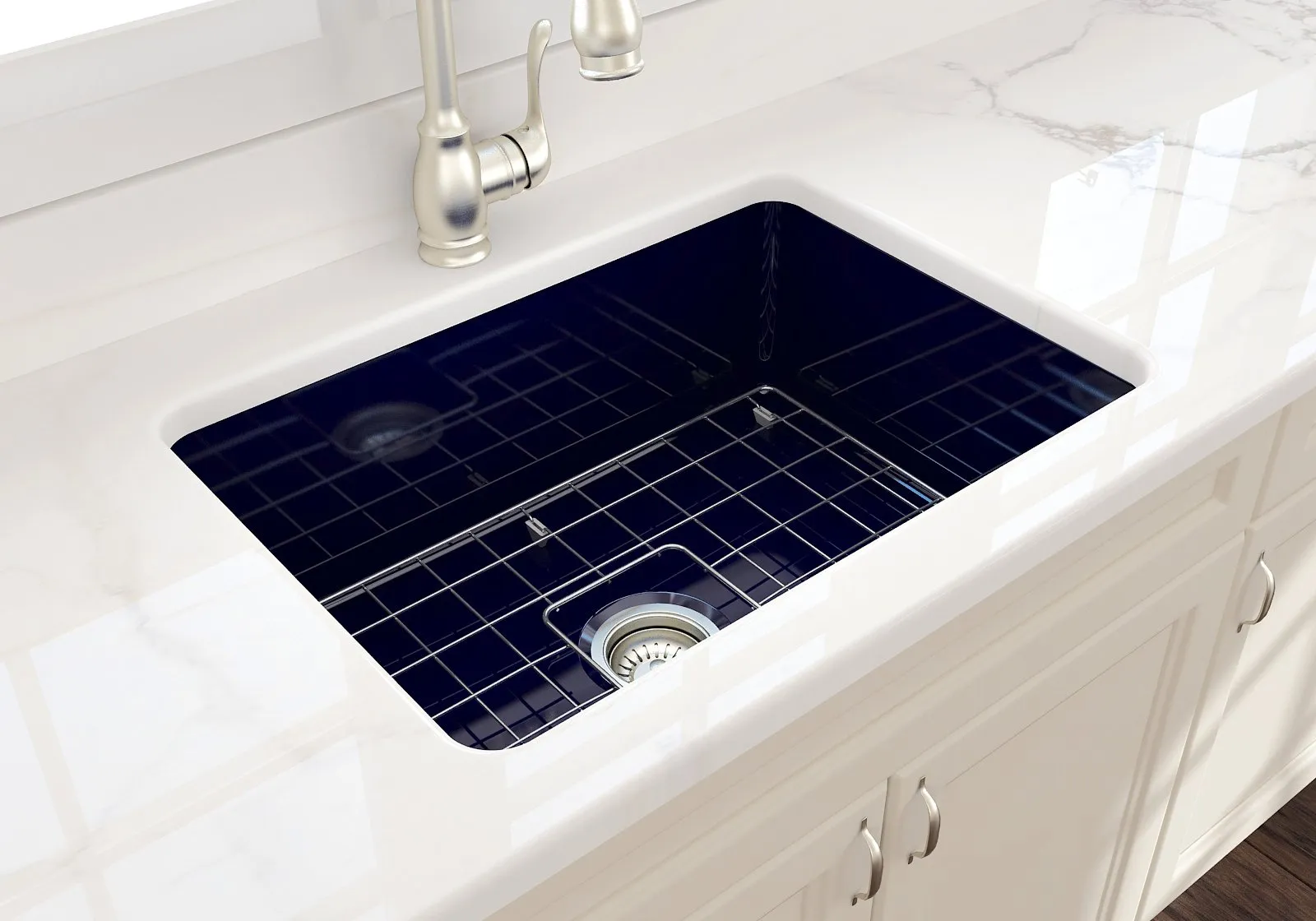 Sotto 26.75" x 19" x 10" Single-Basin Undermount Kitchen Sink in Sapphire Blue