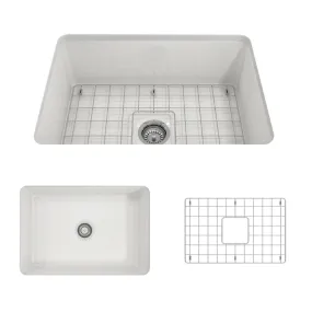 Sotto 26.75" x 19" x 10" Single-Basin Undermount Kitchen Sink in White