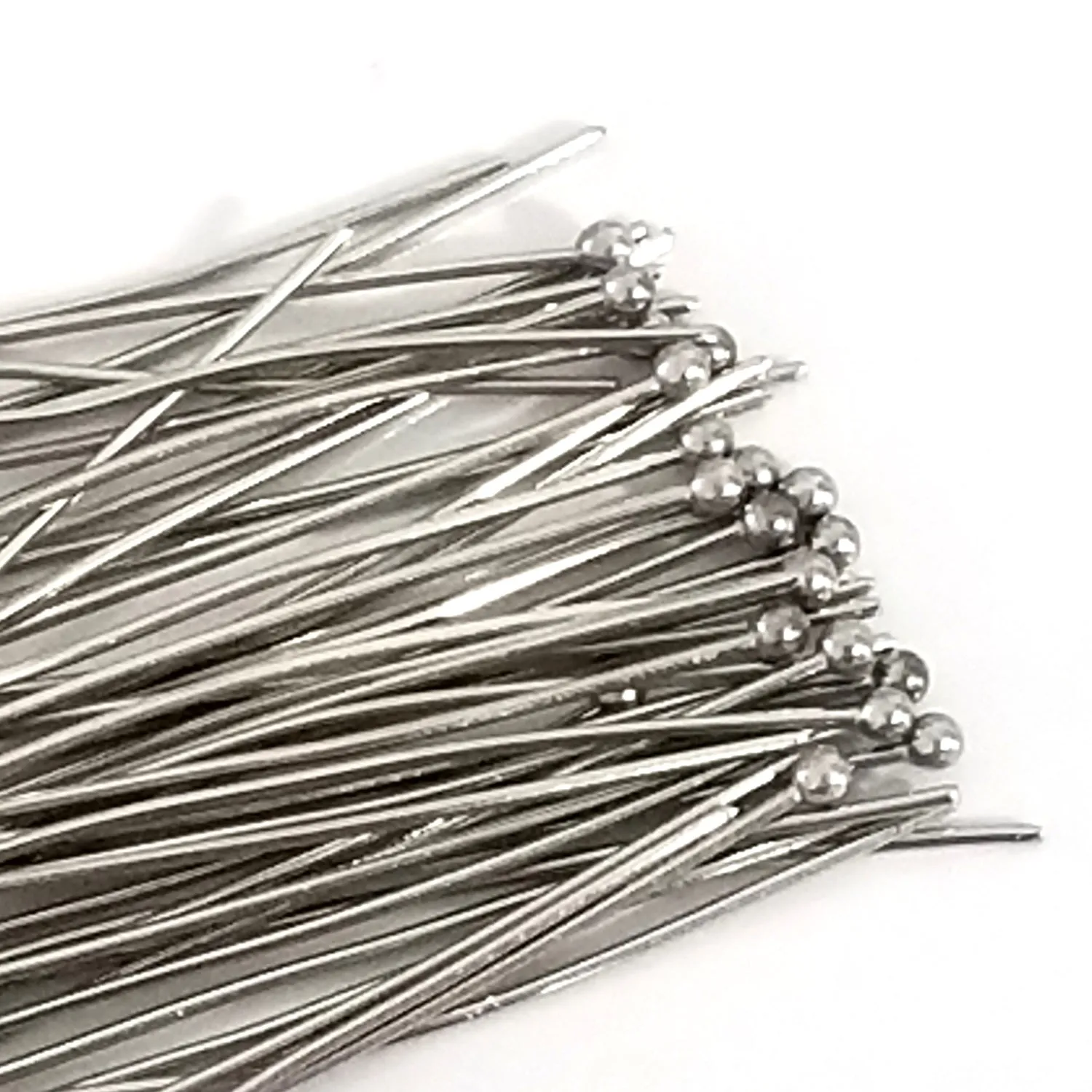 Stainless Steel Ballpins, 50mm (2 inches), 0.6mm thick, 23 gauge, Lot Size 50 (Approximately), #1302-50