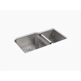 Strive 20.25" x 35.5" x 9.31" Stainless Steel Double Basin Undermount Kitchen Sink