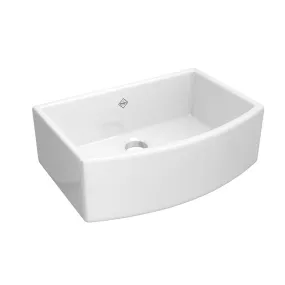 Waterside 20.88" x 29.88" x 10.03" Fireclay Single-Basin Farmhouse Kitchen Sink in White