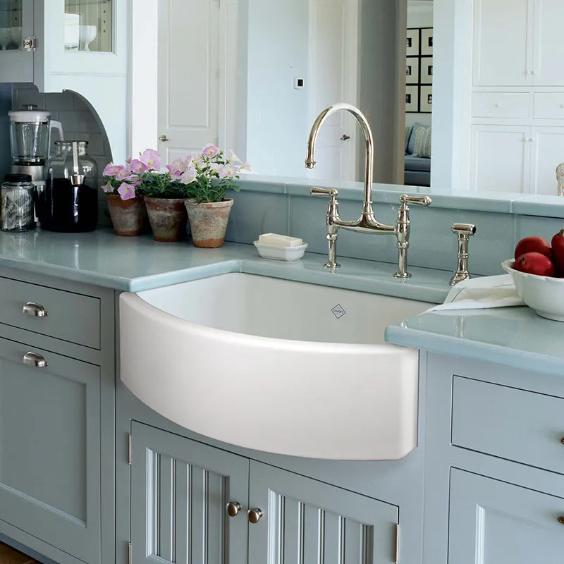 Waterside 20.88" x 29.88" x 10.03" Fireclay Single-Basin Farmhouse Kitchen Sink in White