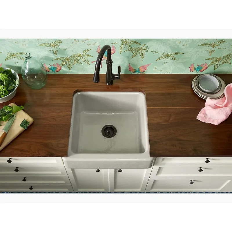 Whitehaven 21.56" x 23.5" x 9.63" Enameled Cast Iron Single Basin Farmhouse Apron Kitchen Sink in White