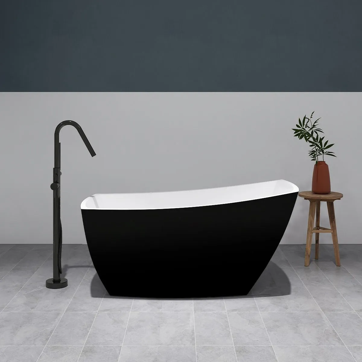 Yori-59-BLK Freestanding Bathtub